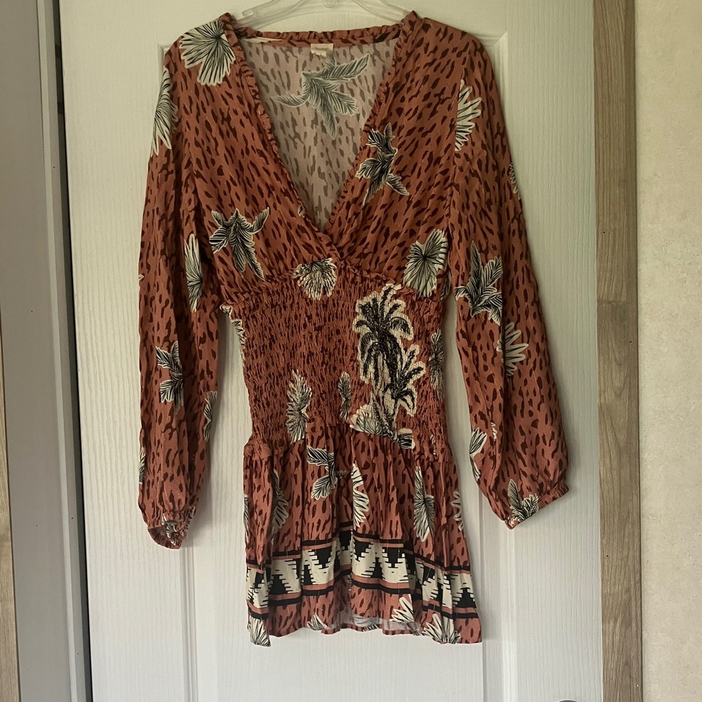 Surf Gypsy Rust and Black Palm Print